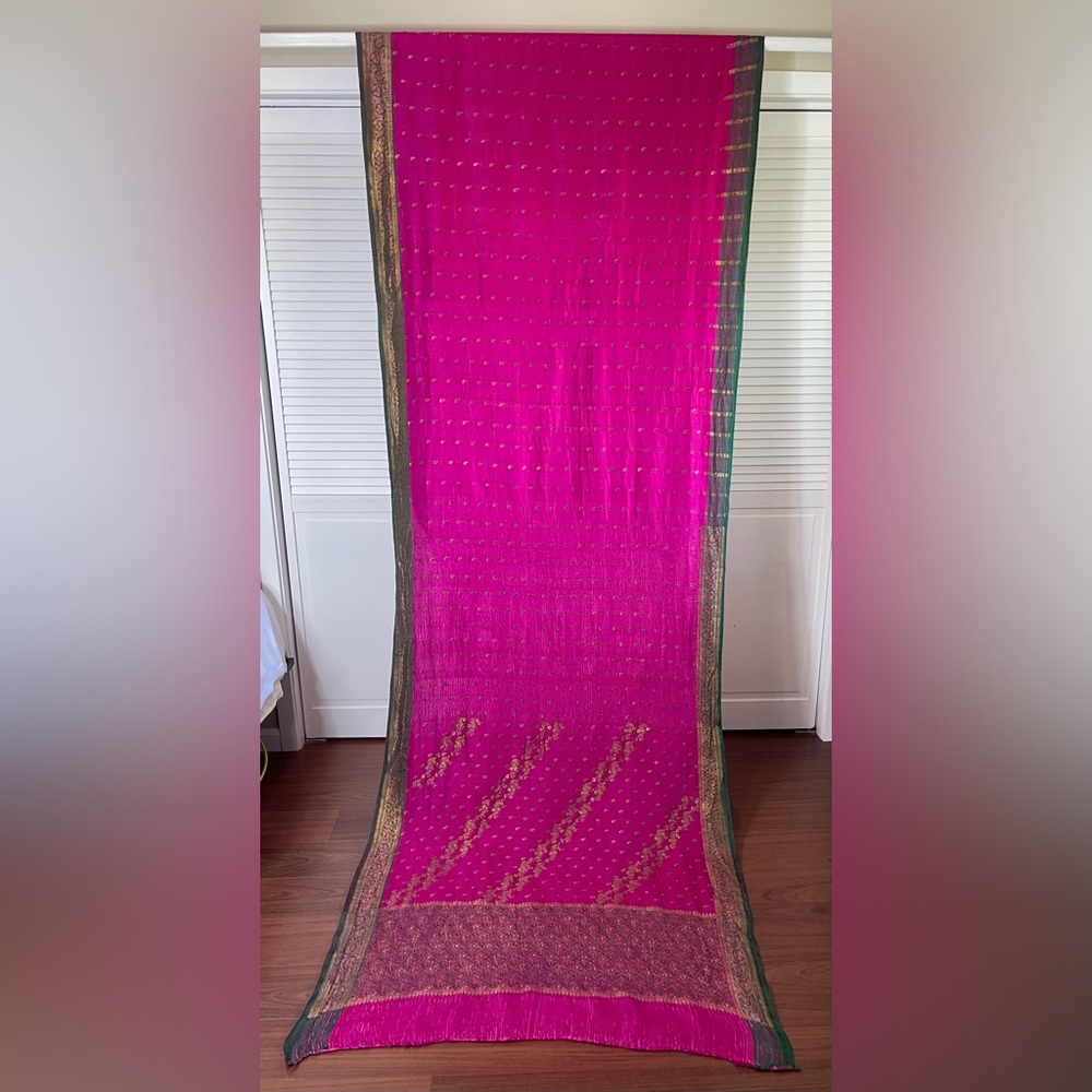 Vintage Magenta 100% Silk Saree